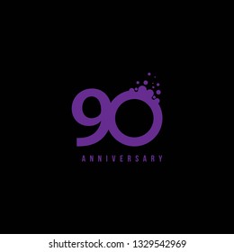 90 Year Anniversary Vector Template Design Illustration