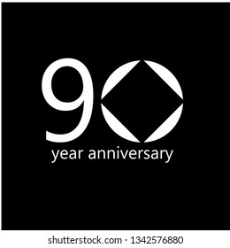 90 Year Anniversary Vector Template Design Illustration