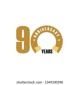 90 Year Anniversary Vector Template Design Illustration