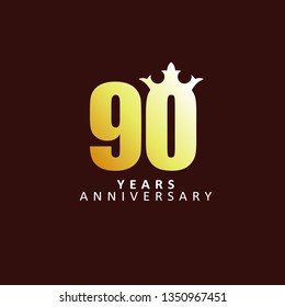 90 Year Anniversary Vector Template Design Illustration, with flat design.