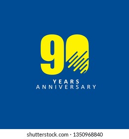 90 Year Anniversary Vector Template Design Illustration, with flat design.