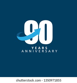 90 Year Anniversary Vector Template Design Illustration, with flat design.