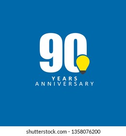 90 Year Anniversary Vector Template Design Illustration, with flat design.
