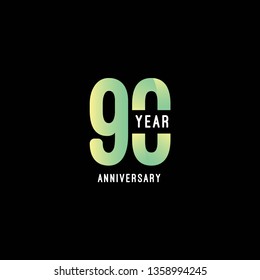 90 Year Anniversary Vector Template Design Illustration