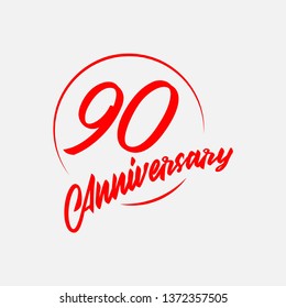 90 Year Anniversary Vector Template Design Illustration
