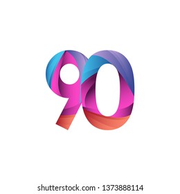 90 Year Anniversary Vector Template Design Illustration