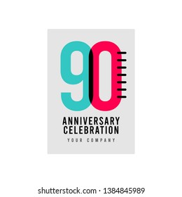 90 Year Anniversary Vector Template Design Illustration