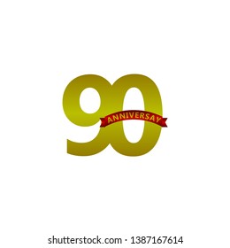 90 Year Anniversary Vector Template Design Illustration