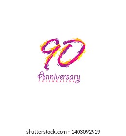 90 Year Anniversary Vector Template Design Illustration