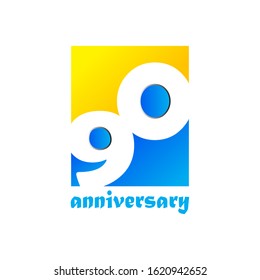 90 Year Anniversary Vector Template Design Illustration