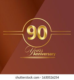 90 Year Anniversary Vector Template Design Illustration