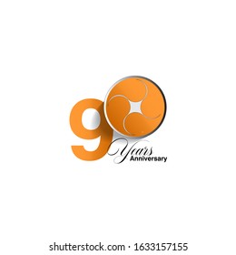 90 Year Anniversary Vector Template Design Illustration