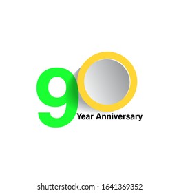 90 Year Anniversary Vector Template Design Illustration