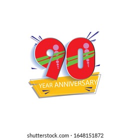 Vorlagendesign-Illustration zum 90-jährigen Jubiläum der Vektorillustration