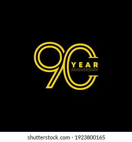 90 Year Anniversary Vector Template Design Illustration, Template Icons, Year Icons Vect
