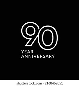 90 Year Anniversary Vector Template Design Illustration, Template Icons, Year Icons Vector