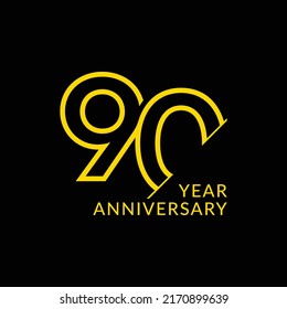 90 Year Anniversary Vector Template Design Illustration, Template Icons, Year Icons Vector

