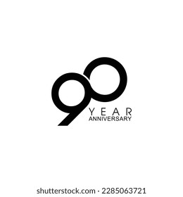 90 Year Anniversary Vector Template Design Illustration, Template Icons, Year Icons Vector