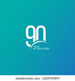 90 Year of Excellence Vector Template Design Illustration
