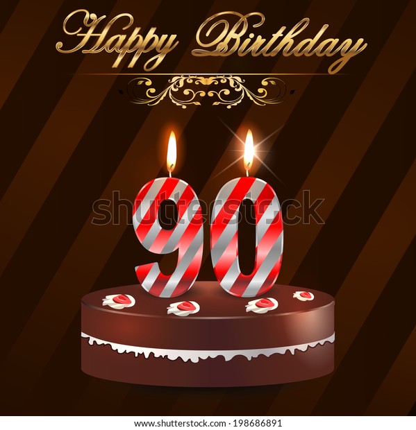 Carte D Anniversaire Joyeux 90 Ans Avec Image Vectorielle De Stock Libre De Droits