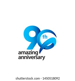 90 Years Amazing Anniversary Celebration Vector Template Design Illustration