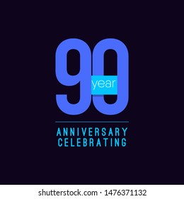 90 Years Anniversary Celebrating Vector Template Design Illustration