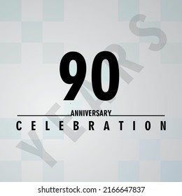 90 Years anniversary celebration 3D vector template design illustration