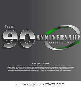 90 Years anniversary celebration 3d vector template design illustration