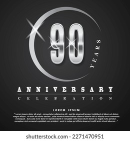90 Years anniversary celebration 3d vector template design illustration