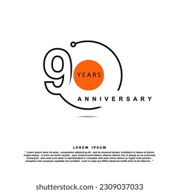 90 Years anniversary celebration 3d vector template design illustration