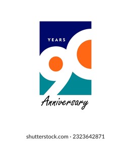 90 years anniversary celebration 3d vetor template design illustration