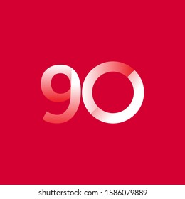 90 Years Anniversary Celebration Gradient Vector Template Design Illustration