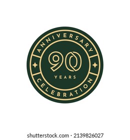 90 Years anniversary celebration label illustration template design