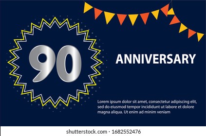 90 years anniversary celebration logo vector template design