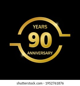 90 years anniversary celebration logo vector template design illustration