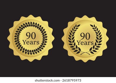 Ilustração do projeto do modelo do logotipo da celebração do aniversário de 90 anos, EPS10