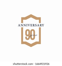 90 Years Anniversary Celebration Number Vector Template Design Illustration