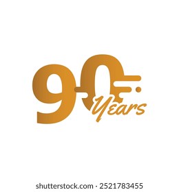 90 Jahre Jubiläumsfeier Anzahl Fun Design Collection Gold