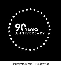 90 years anniversary celebration simple logo