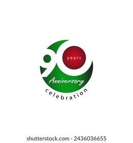 90 years anniversary celebration template design illustration