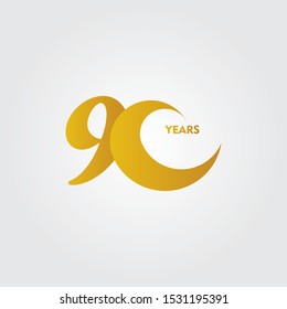 90 Years Anniversary Celebration Vector Template Design Illustration