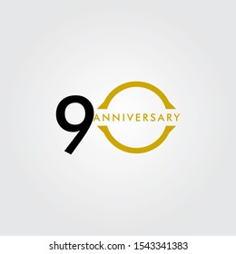 90 Years Anniversary Celebration Vector Template Design Illustration