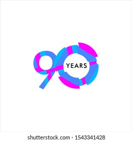 90 Years Anniversary Celebration Vector Template Design Illustration