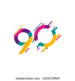 90 Years Anniversary Celebration Vector Template Design Illustration