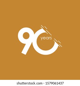 90 Years Anniversary Celebration Vector Template Design Illustration