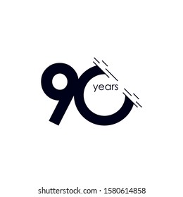 90 Years Anniversary Celebration Vector Template Design Illustration