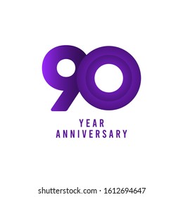 90 Years Anniversary Celebration Vector Template Design Illustration