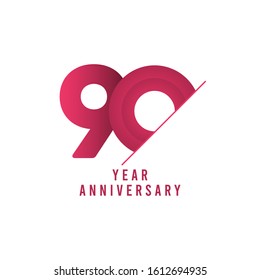 90 Years Anniversary Celebration Vector Template Design Illustration