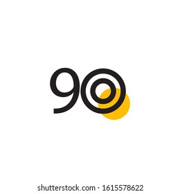 90 Years Anniversary Celebration Vector Template Design Illustration