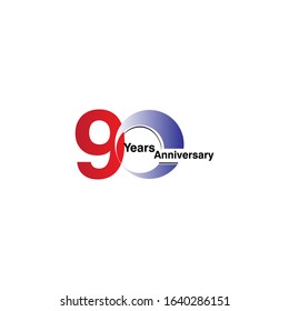 90 Years Anniversary Celebration Vector Template Design Illustration
